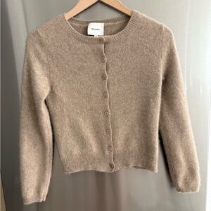 Reformation - Clara Cashmere Crew Cardigan in Oatmeal (XS)